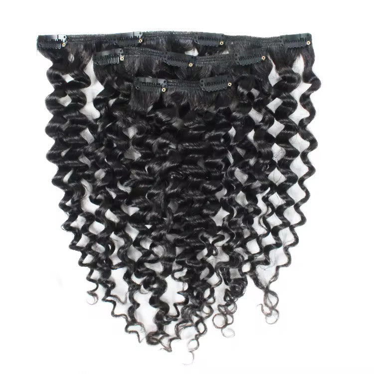 Deep Wave Premium Virgin Clip-In Hair 1b