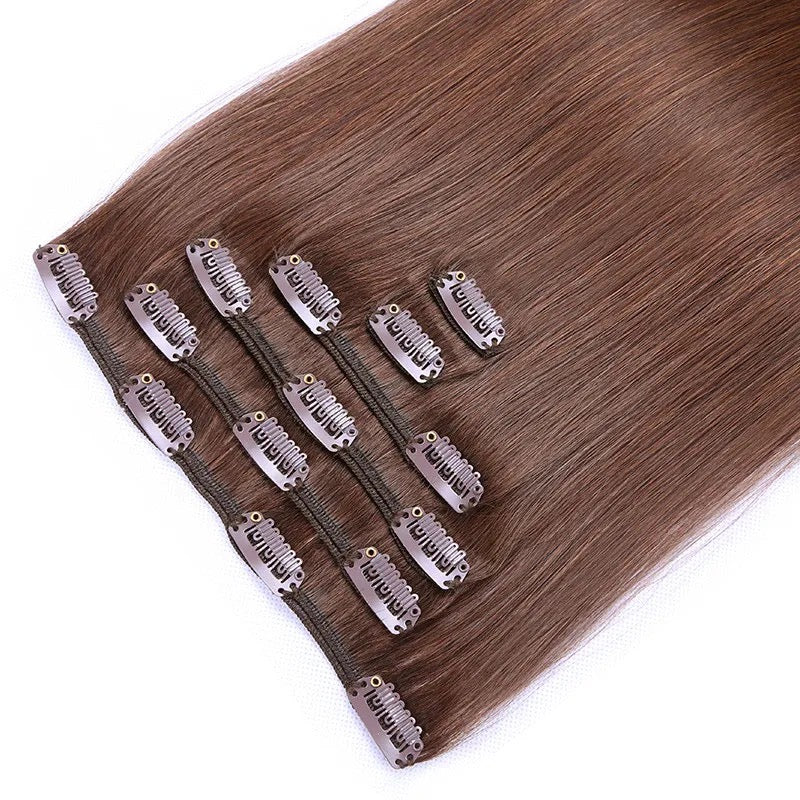 Human hair clips ins #4