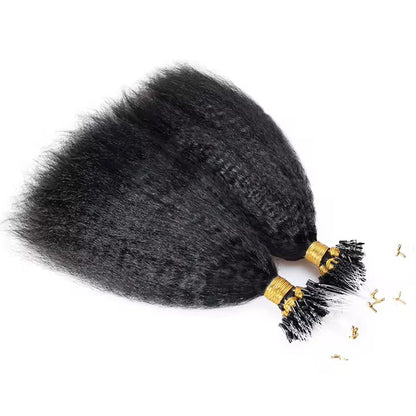 Kinky Straight Premium Virgin Micro Links Hair 1b