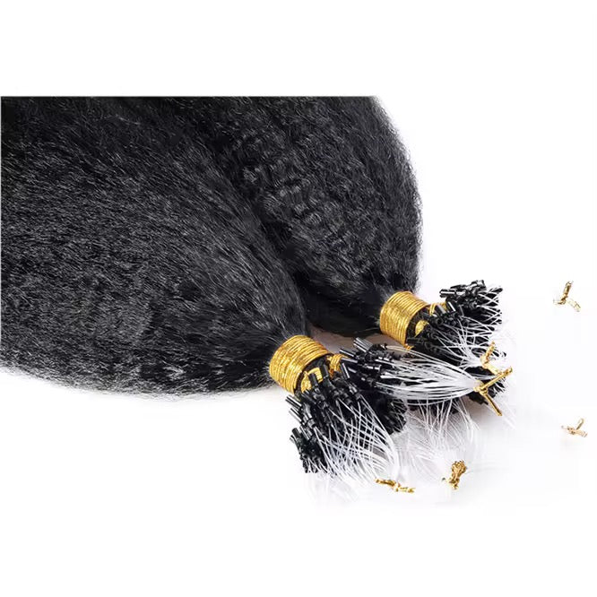 Kinky Straight Premium Virgin Micro Links Hair 1b