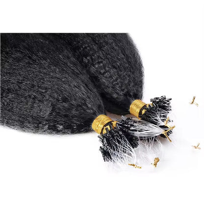 Kinky Straight Premium Virgin Micro Links Hair 1b