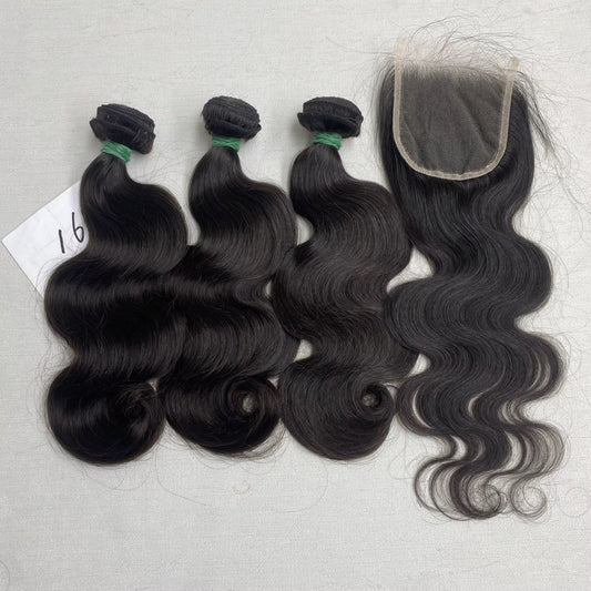 Body Wave Bundles + 5x5 HD closure #1b