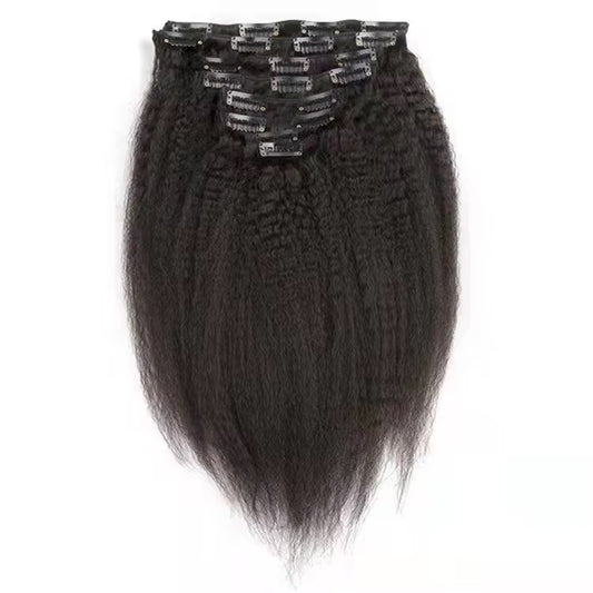 Kinky Straight Premium Virgin Clip-In Hair 1b